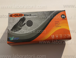 Перчатки E-DUO Black универсальные, нитриловые, повышенной прочности, с рифленой поверхностью