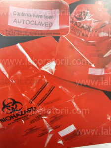 Пакеты для автоклавирования, (от + 138 С до + 149 С) из красного высокопрочного полипропилена, с индикатором стерилизации, 78 х 96 см