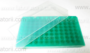 Штатив 2-сторонний с крышкой для микропробирок, 96 мест, ПП, зеленый, изображение 3