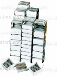 Штатив для размещения 2'' криокоробок в комплекте с картонными криокоробками, вместимость 1 штатива - 11 криокоробок (криокоробка - 100 пробирок объемом 1,5/2 мл)